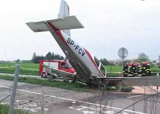 Wypadek samolotu na bielskim lotnisku