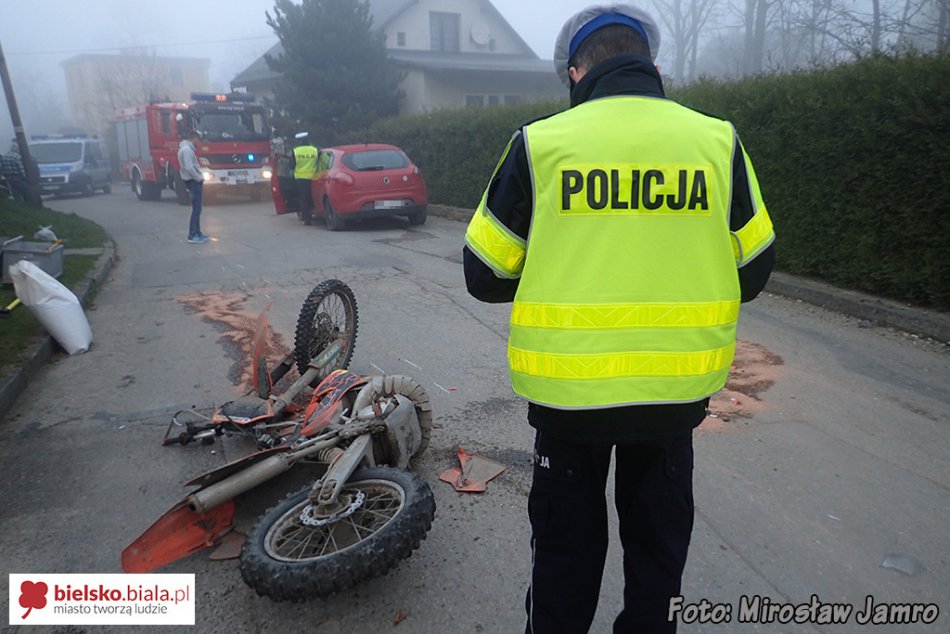 Siła uderzenia urwała widelec - foto