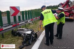 Śmiertelny wypadek motocyklisty - foto