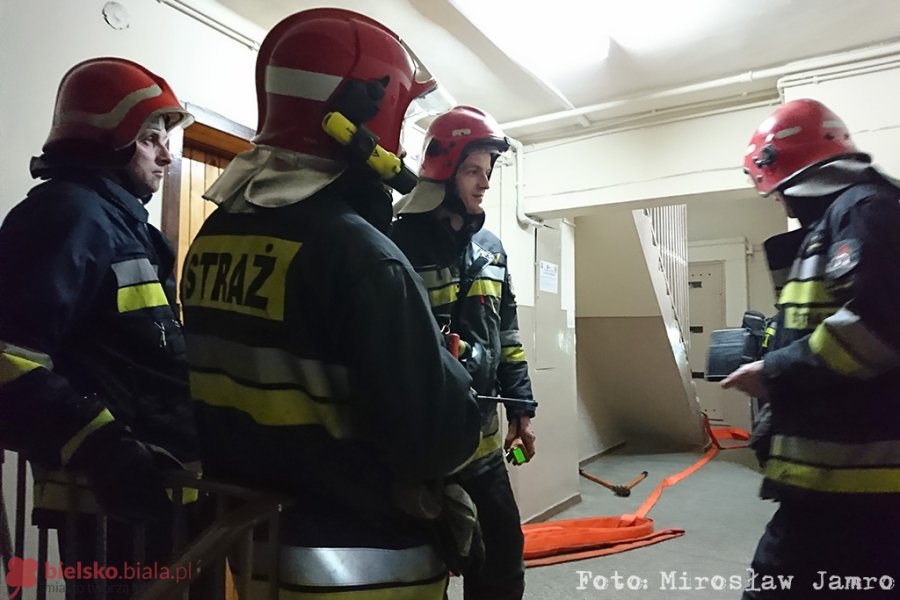 Alarm na dziesiątym piętrze. Ewakuacja lokatorów - foto