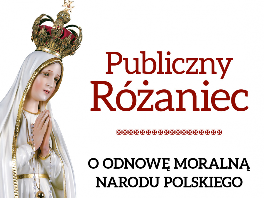 Publiczny różaniec na placu w centrum Bielska-Białej