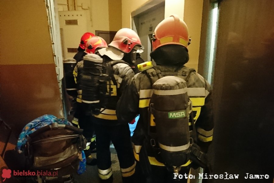 Obudził się w kłębach dymu. Pożar kuchni w wieżowcu - foto