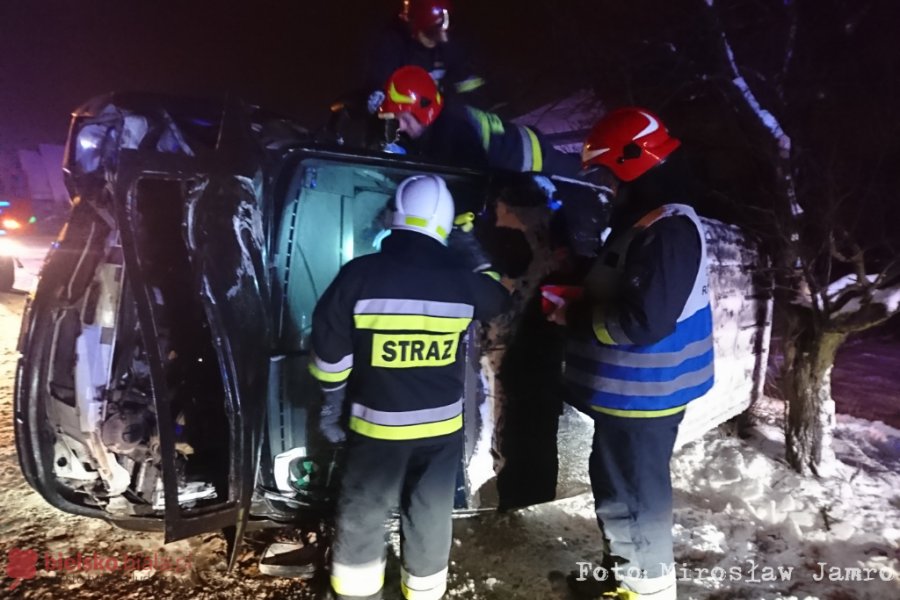 Wypadł z drogi i uderzył w drzewo. Kierowca i pasażer byli pijani - foto