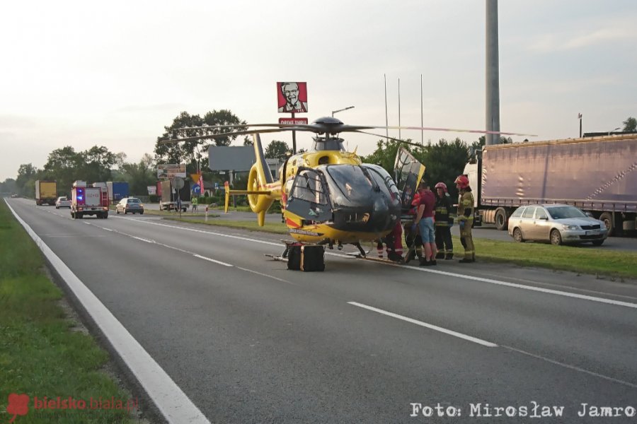 Motocyklista stracił stopę podczas ucieczki. Lądował śmigłowiec LPR - film