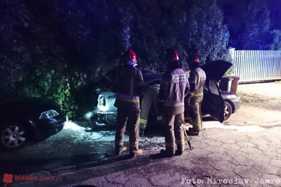 Z ostatniej chwili: Pożar auta na parkingu, policja użyła psa tropiącego - foto