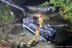 Samochód wpadł do rzeki. Kierowca był kompletnie pijany - foto