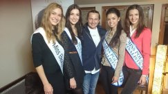 Finalistki Miss Polski i Marcin Szendoł.