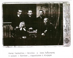 Ilustracja 4  Krawiec Jerzy Machalica z żoną Katarzyną i z synami – Karolem, Augustynem i Alojzym.