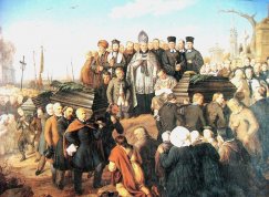 Pogrzeb pięciu manifestantów zabitych na pogrzebie generałowej Sowińskiej, wdowy po bohaterskim obrońcy Woli w 1831 r. zgromadził 2 marca 1861 r. tłumy warszawiaków. Mowę nad otwartymi grobami wygłosił ks. Leopold M. Otto. Uwiecznił to na obrazie ?Pięciu