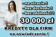 KREDYT dla FIRM na OŚWIADCZENIE! 30 000 zł bez P