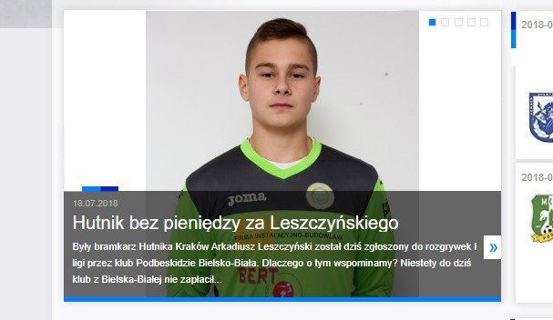 Hutnik upomina się o pieniądze. Chodzi o bramkarza