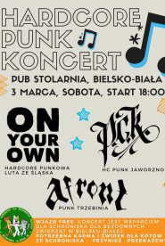 Hardcore punk koncert: On your own, PCK, Afront
