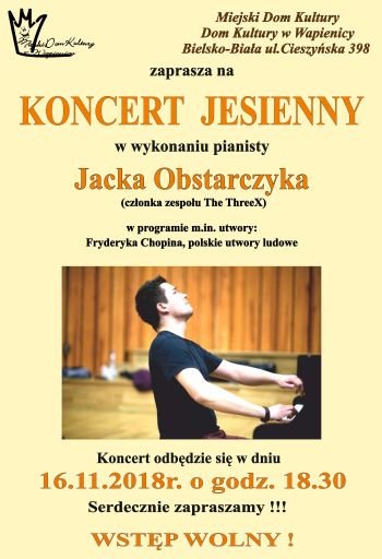 Koncert jesienny – Jacek Obstarczyk